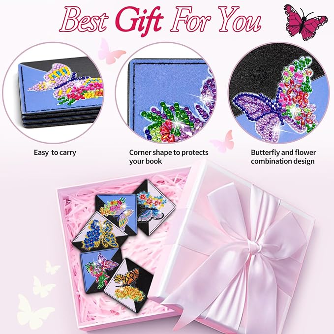 WIVICO 8Pcs Diamond Painting Bookmarks, Diamond Pearl Art Kits - Image 3