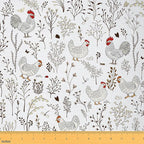 Farm Chicken Eggs Fabric by The Yard, Vintage Style Farmhouse Animal Flannel by CastleFairy