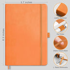 RETTACY Blank Journal Notebook, 192 Pages, A5 Medium Size | Leather Hardcover - Image 2