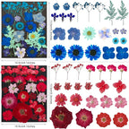 285Pcs 9 Packs Mixed Types Real Natural Dried Pressed Flowers & Leaves - Image 3