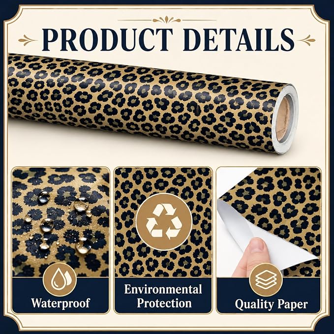Leopard Print Bulletin Board Paper Roll Cheetah Bulletin Board Background Paper - Image 3