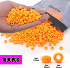 1000Pcs Pony Beads Bracelet 9mm Orange Plastic Barrel Pony Beads - Image 2