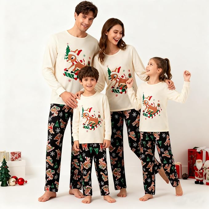 Awoscut Family Christmas Pajamas Matching Pajamas for Family, Xmas PJs Sets Holiday Sleepwear
