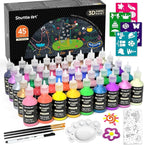 Shuttle Art Fabric Paint Set, 45 Colors 3D Permanent Paint by ShuttleArt
