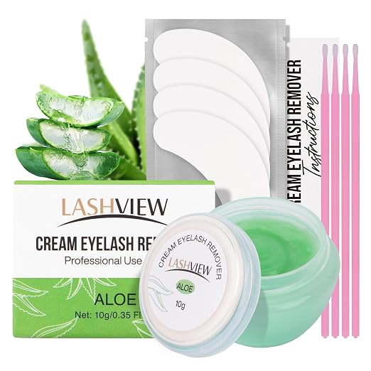 LASHVIEW Lash Glue Remover Cream Gentle Aloe Low Irritation Eyelash Remover Kit by LASHVIEW