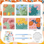 JellyArch 6 Set 3D Flowers Ceramic Painting Kit Ready to Ceramics Make Your Own - Image 2
