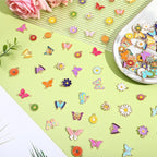 SANNIX 110Pcs/55 Pairs Mixed Flower Butterfly Charms - Image 4