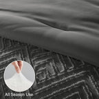 Zzlpp Queen Comforter Set 7 Pieces, Dark Grey Tufted Bed in a Bag - Image 6