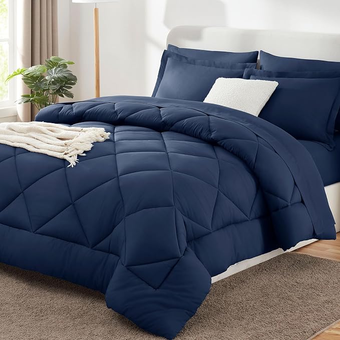 CozyLux Full Size Comforter Sets Navy Blue by CozyLux