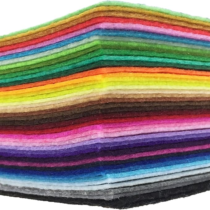 42pcs Felt Fabric Sheet Assorted Color Felt Pack DIY Craft Squares Nonwoven - Image 9