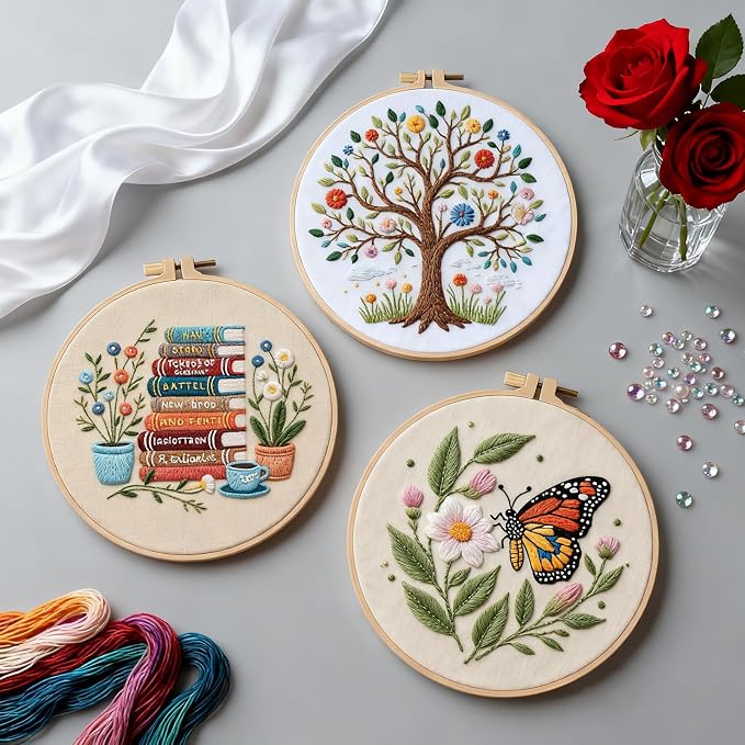 Herdiese Embroidery Kit for Beginners & Adults, 3 Sets - Image 8
