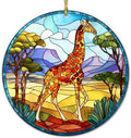 Giraffe Christmas Ornament, Giraffe Faux Stained Glass Decor, Gift Exchange by Unknown