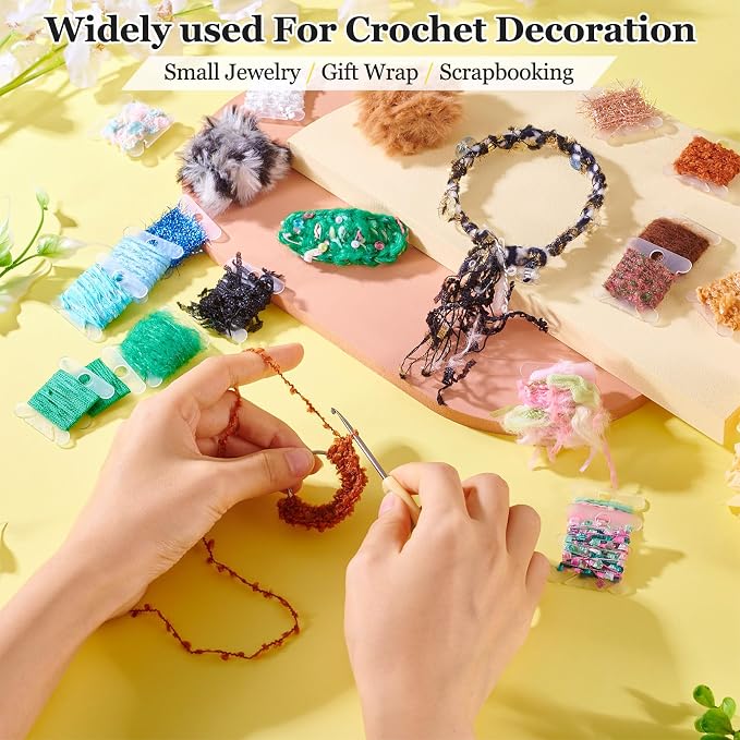 20 Colors Embellishments Assorted Novelty Yarn Odd Crochet Art Yarn Handmade - Image 5