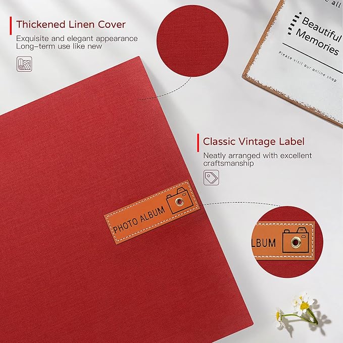 Popotop Large Photo Album Self Adhesive 4x6 5x7 8x10 Scrapbook Album DIY - Image 3
