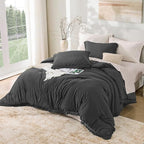 Andency Comforter Oversized King Dark Grey 120x98, 3 Pieces Boho Winter - Image 6