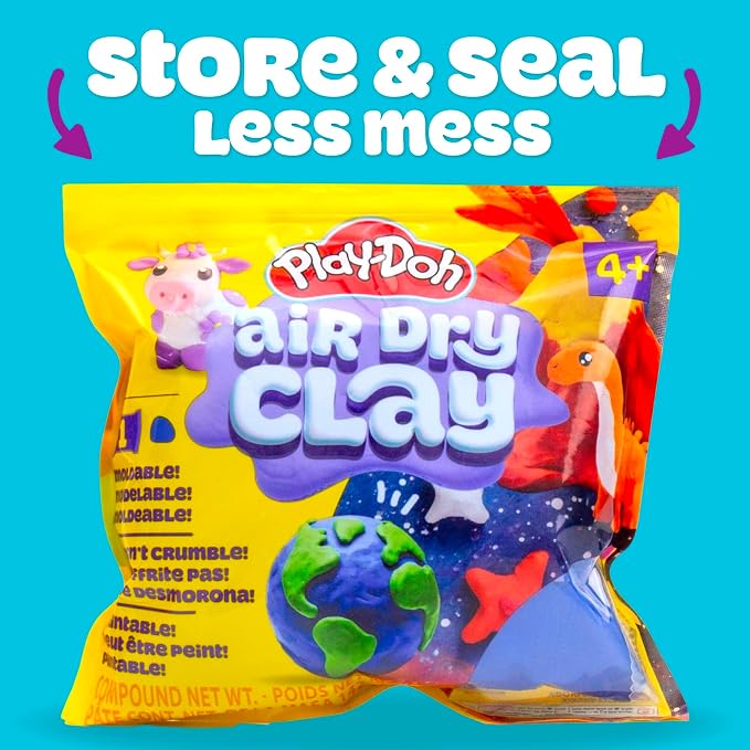 Play-Doh Air Dry Clay, 5 oz. Blue Clay Bag, Art Supplies, Craft Supplies - Image 5