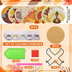 UPINS 8Pcs Fall Diamond Art Coasters - Image 2