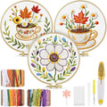 TINDTOP Embroidery Kit for Adult, 3 Pack Embroidery DIY Starter Kit, by TINDTOP
