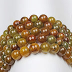 MJDCB Natural Ancient Crack Agate Beads Yellow Dragon veined Stripe Agate Round - Image 6
