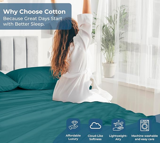 Royale Linens 100% Organic Cotton Twin Flat Sheet Only - Image 7