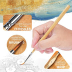 Golden Maple Miniature Paint Brushes 10pcs Detail Paint Brushes Flat Angle - Image 2