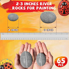 ReePlan 65PCS Rocks for Painting, 2-3 Inches Natural Smooth River Rocks for - Image 2