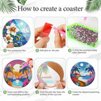 EWJRNSF 8 PCS Beach Diamond Art Coasters DIY Kit - Image 3