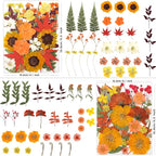 LUXEEASE 120P Yellow Orange Red Dried Pressed Flowers | Warm cozy gradient - Image 3