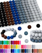 FIVEIZERO 160PCS 15mm Round Silicone Beads, Wear-resistant, Easy-clean by FIVEIZERO
