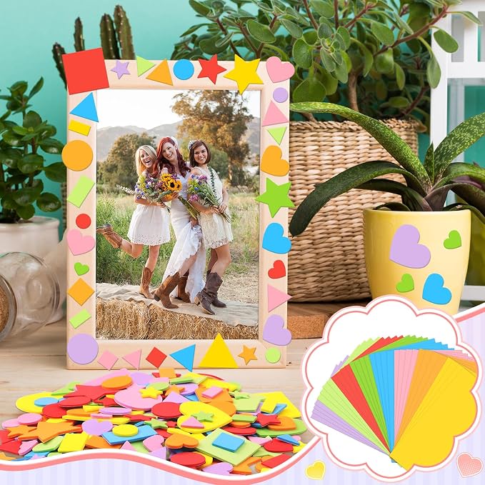 3240Pcs Foam Stickers Foam Shape Stickers Colorful Self Adhesive, 8 Colors - Image 4