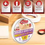XFasten Clear Double Sided Sticky Tape, 3/4-Inch x 30-Yards, Single Roll Ideal - Image 3