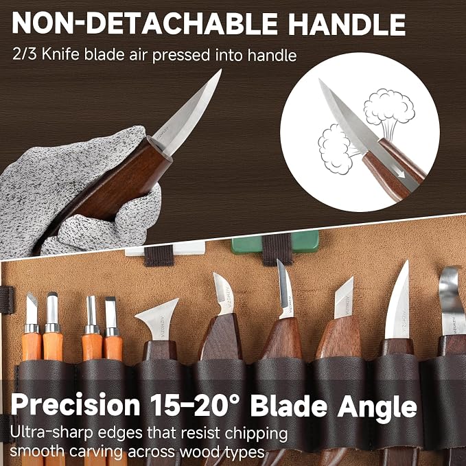 Wood Carving Kit for Beginners – 25pcs Whittling Knife Kit Wood Carving Tools - Image 4