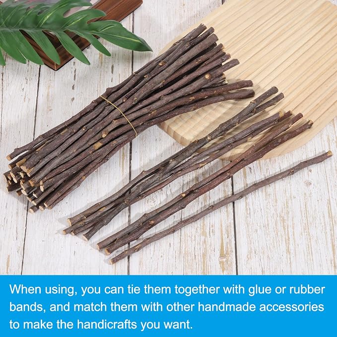 PATIKIL 60 Pcs / 30cm Wood Log Sticks, 0.2-0.5inch in Diameter Natural Driftwood - Image 4