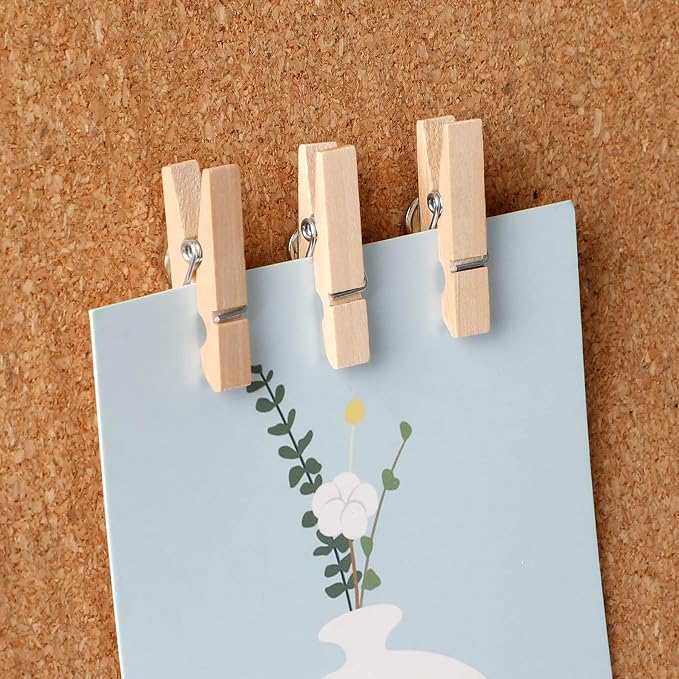 SANNIX 50Pcs Push Pin with Wooden Clips, Push Pins - Image 3