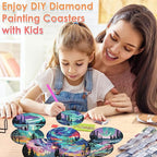 ijbnhd 8 Pcs Aurora Diamond Art Coasters Kits Landscape 4x4 inch | Diamond - Image 5