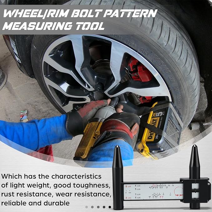 Kingdder 1 Pcs Wheel Stud Rim Bolt Pattern Measuring Tool PCD Ruler Wheel PCD - Image 5