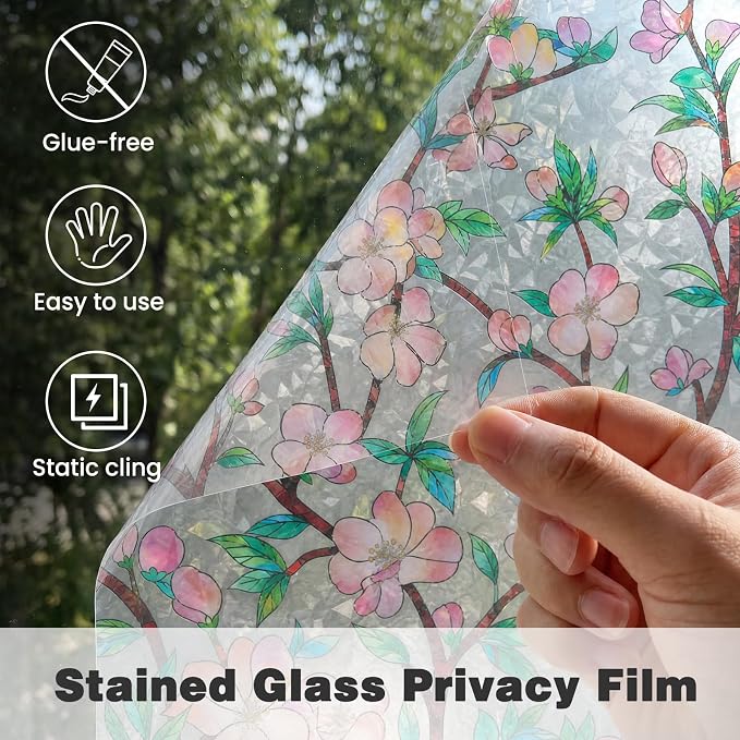 3D Rainbow Window Privacy Film, Decorative Stained Glass Static Cling Window - Image 7