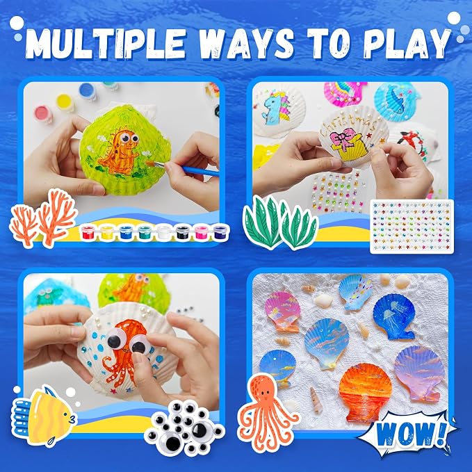 Eleanore's Diary Kids Sea Shell Painting Kit, Glow in The Darkness Painting - Image 2