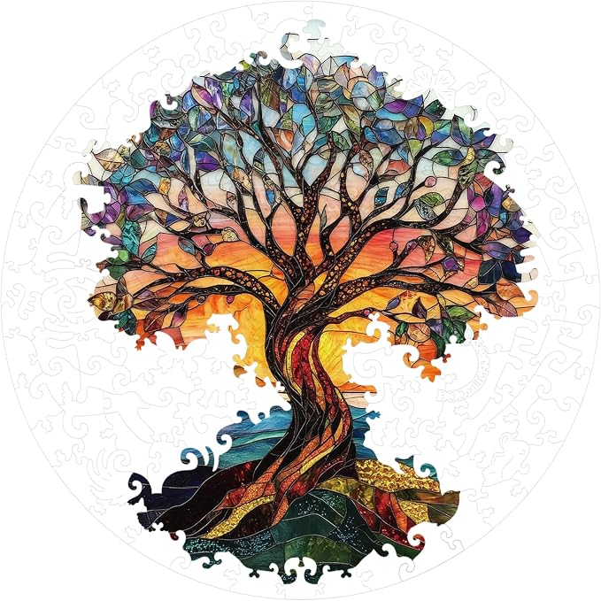 Bodhipnjoy Wooden Puzzles for Adults 500 Pieces, Stained Glass Tree of Life - Image 5