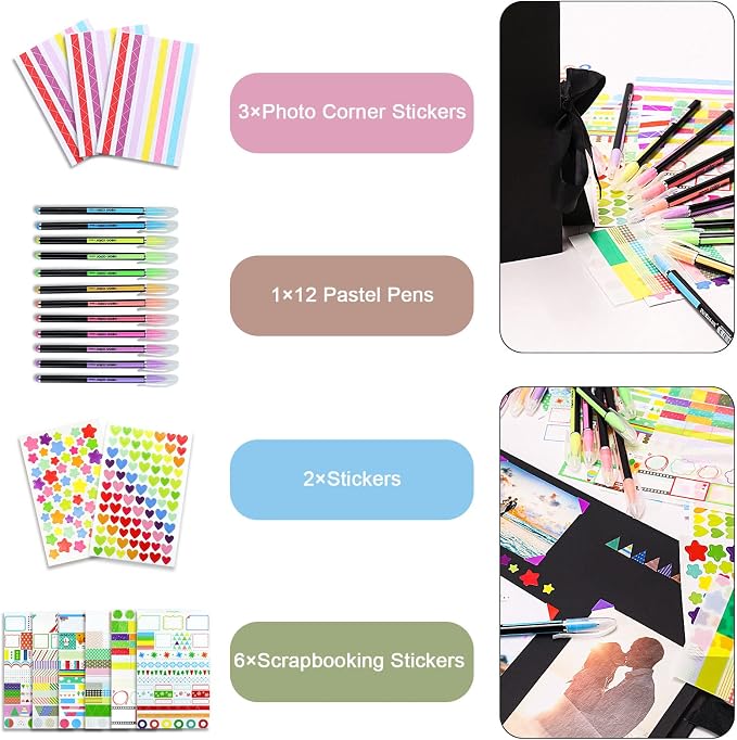Vienrose Scrapbook Album 80 Pages, DIY Photo Album - Image 4