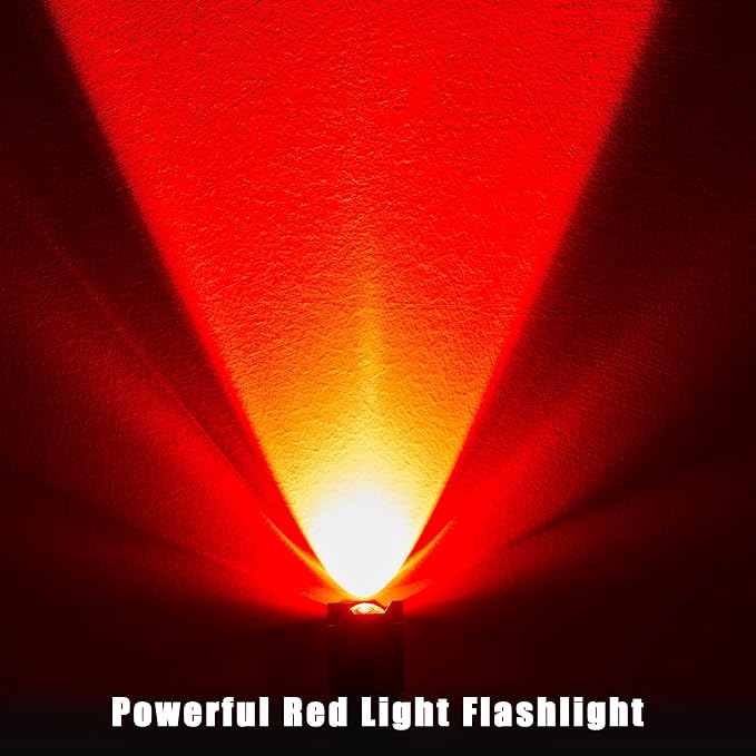 Honoson Red Light Flashlight LED Single Mode Torch 1 Mode Scalable Red Lens - Image 5
