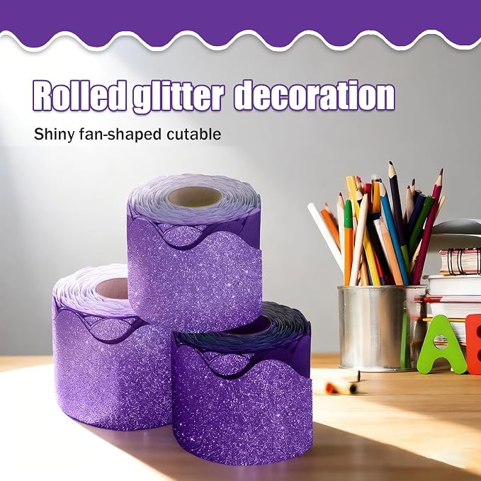 70Ft Shine Bulletin Board Borders，Scalloped Poster Boards Decorations Trim - Image 7