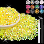 1500PCS 6mm Resin Jelly Rhinestones in Bulk, Bedazzling Flatback Crystals by BELLEBOOST