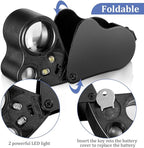 2 Pieces Jewelers Loupe 30X 60X 90X Illuminated Eye Loupe Magnifier Jewelry - Image 3