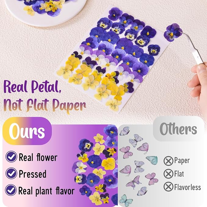 70 Pcs 8 Kinds Natural Dried Pressed Edible Flowers - Image 6