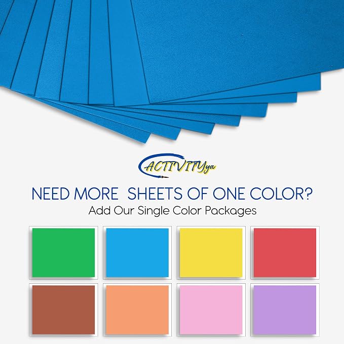 Blue EVA Foam Sheets, 6 x 9 Inch, 2mm Thick – Foam Paper - Image 3