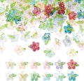 FASHEWELRY 120Pcs 12 Colors Transparent Glass Flower Charms 19mm Colorful by FASHEWELRY