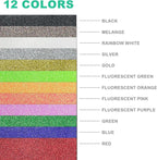 Glitter HTV Heat Transfer Vinyl Bundle -12 Pack 12”x 10" Glitter HTV Heat - Image 3