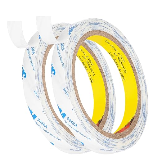 3M Double Sided Tape 0.5"×32.8Ft 2 Pack 9448A Double Coated Tissue Adhesive | - Image 8