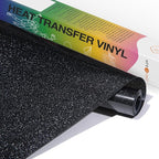 HTVRONT Black Glitter HTV Vinyl- 10” x 5ft Black Glitter Iron On Vinyl | by HTVRONT